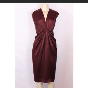 ROZAE NICHOLS BURGUNDY SILK SLIP DRESS SIZE LG